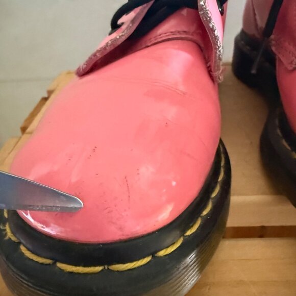 Dr. Martens Womens Size 7 Pink Patent Leather 1460 Lace-Up Ankle Combat Boots - Picture 16 of 16